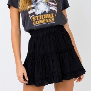 Princess Polly Black Ruffle Tiered Mini Skirt